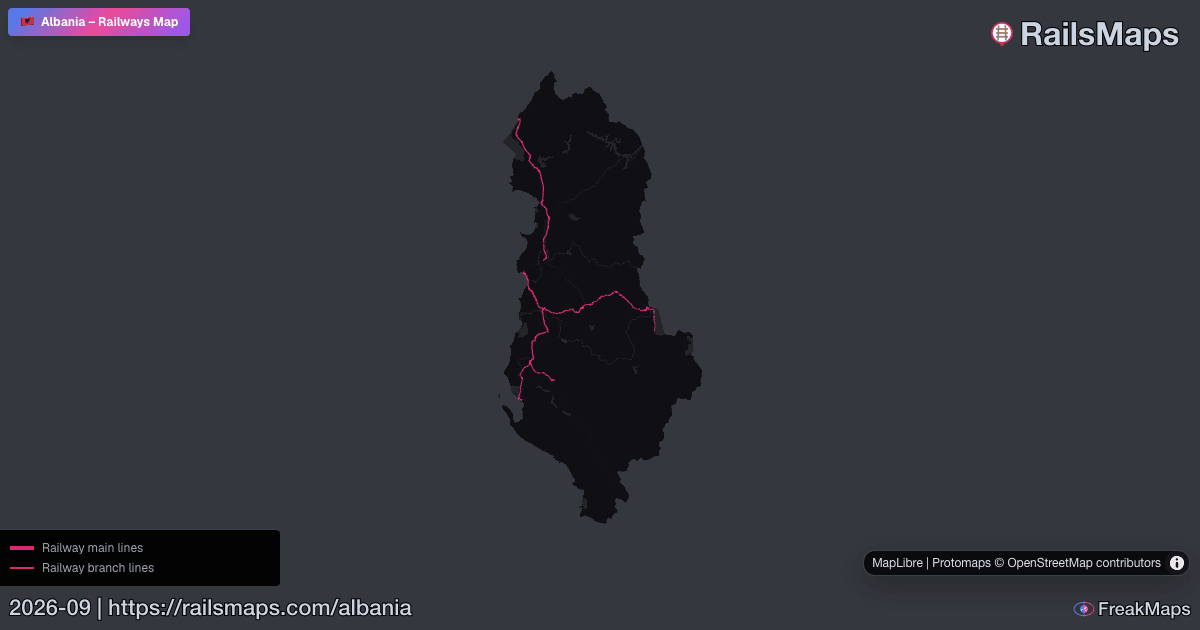 Albania Railway Map — Train & Rail Network | RailsMaps