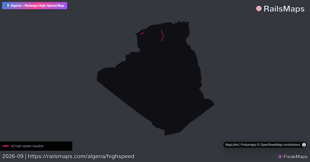 Algeria High-Speed Rail Map — HSR Lines & Fast Train Corridors | RailsMaps