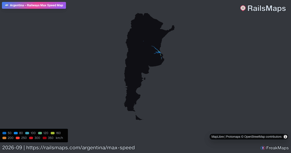 Argentina Railway Speed Map — Maximum Train Speeds | RailsMaps