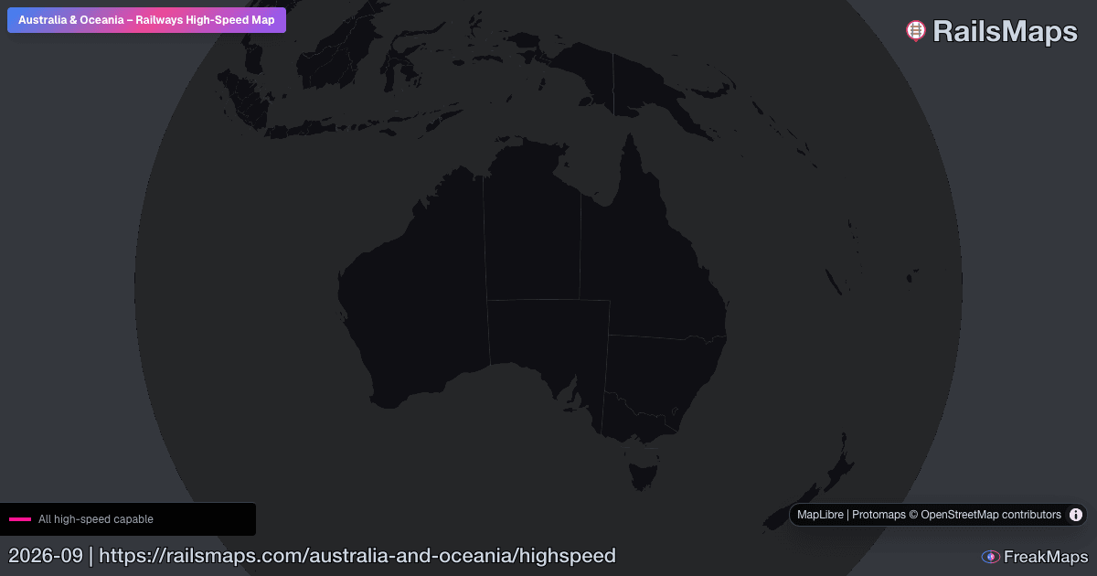 Australia & Oceania High-Speed Rail Map — HSR Lines & Fast Train ...
