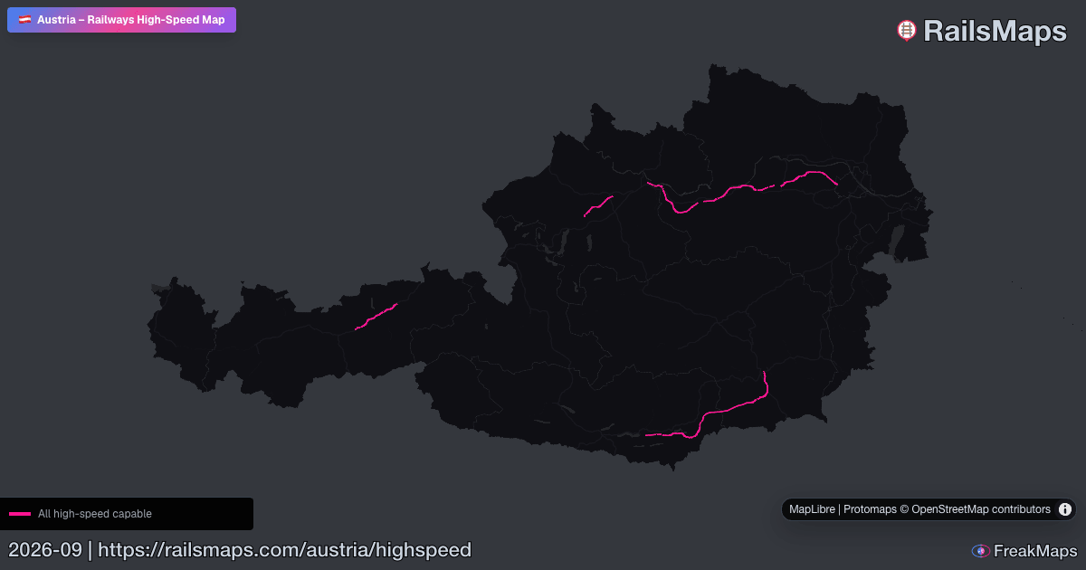 Hsr Train Map Austria High-Speed Rail Map — HSR Lines & Fast Train Corridors | RailsMaps