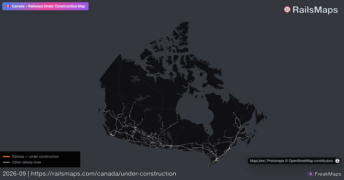 Undrr Map Canada Railways Under Construction โ Active Rail Projects | RailsMaps