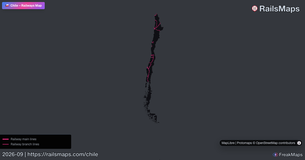Chile - Mapa de Trenes y Ferrocarriles | RailsMaps