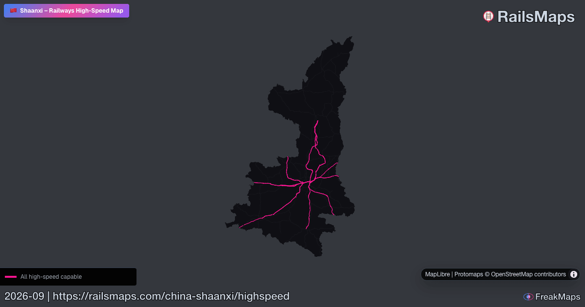 Hsr Train Map Shaanxi High-Speed Rail Map — HSR Lines & Fast Train Corridors | RailsMaps