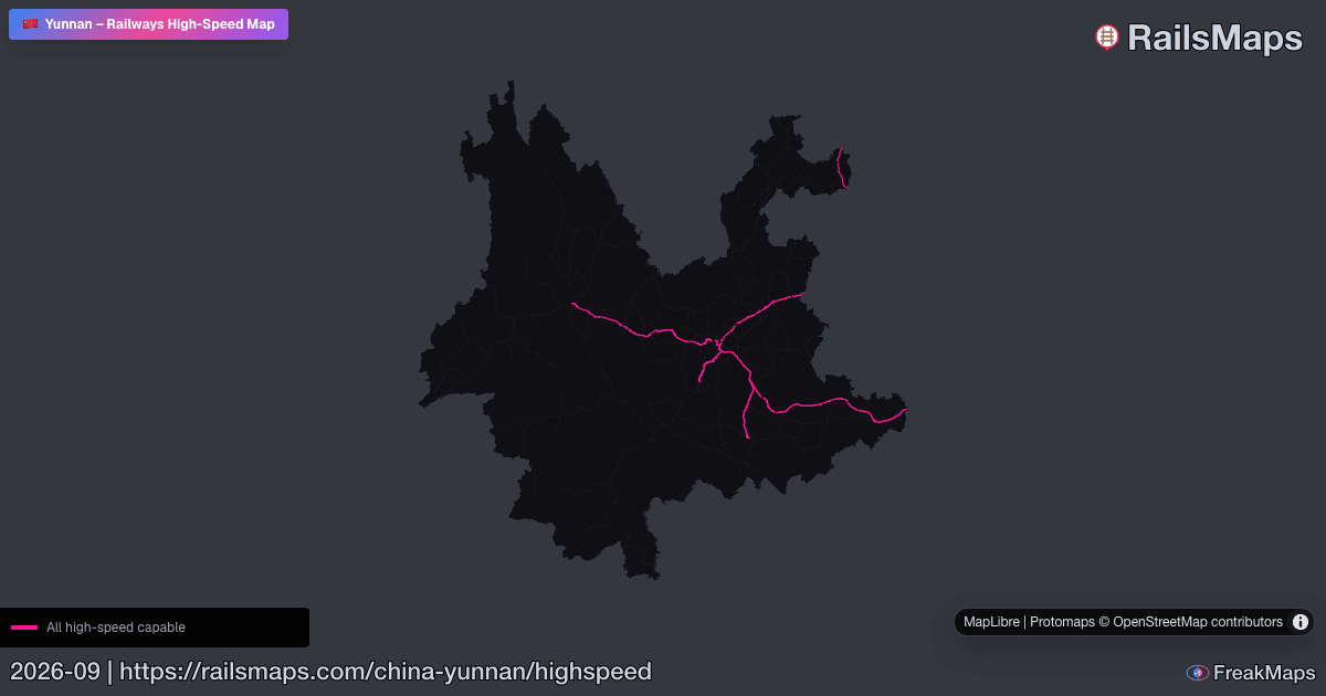 Hsr Train Map Yunnan High-Speed Rail Map — HSR Lines & Fast Train Corridors | RailsMaps