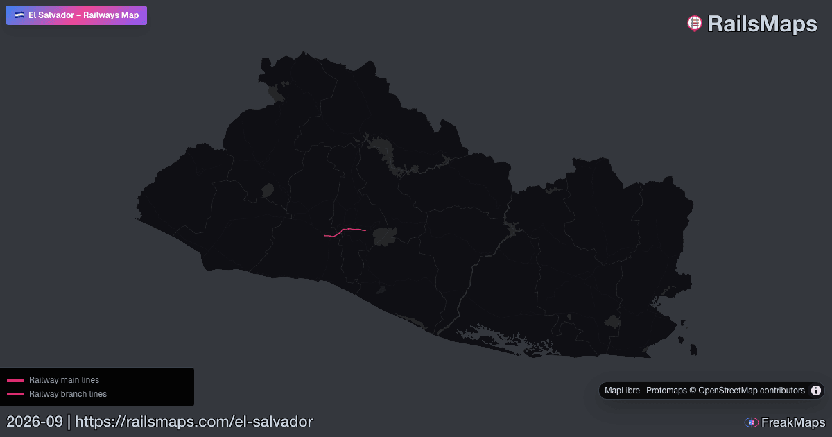 El Salvador - Mapa de Trenes y Ferrocarriles | RailsMaps