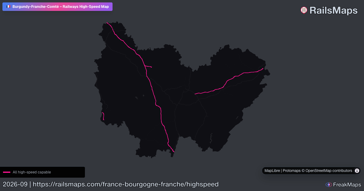 Hsr Train Map Burgundy-Franche-Comté High-Speed Rail Map — HSR Lines & Fast Train ...