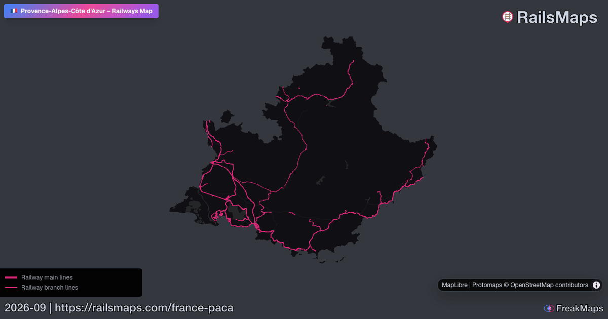 Support System Paca Mapping Provence-Alpes-Côte d'Azur Railway Map — Train & Rail Network | RailsMaps