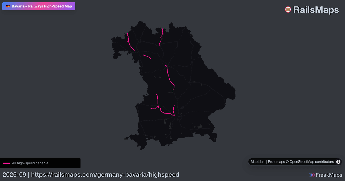 Hsr Train Map Bavaria High-Speed Rail Map — HSR Lines & Fast Train Corridors | RailsMaps