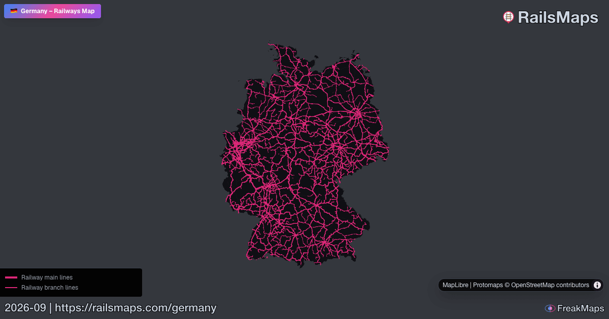 Germany Railway Map — Train & Rail Network | RailsMaps