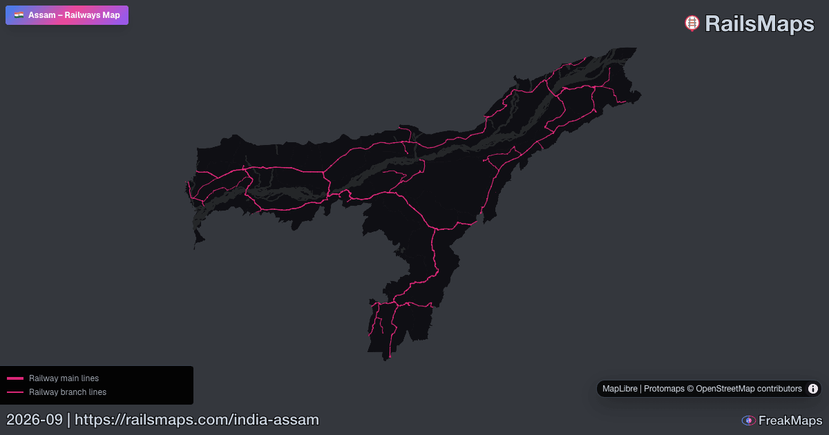 Assam Railway Map — Train & Rail Network | RailsMaps