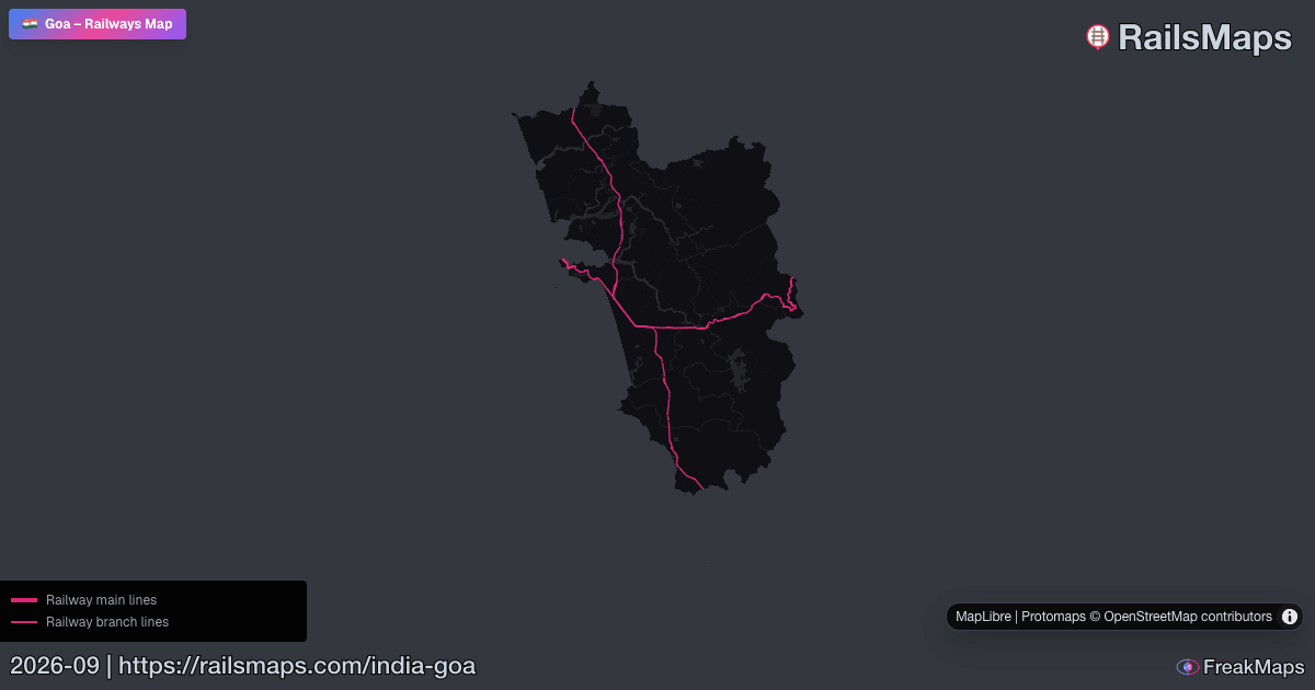 Goa Line Map Goa Railway Map — Train & Rail Network | RailsMaps