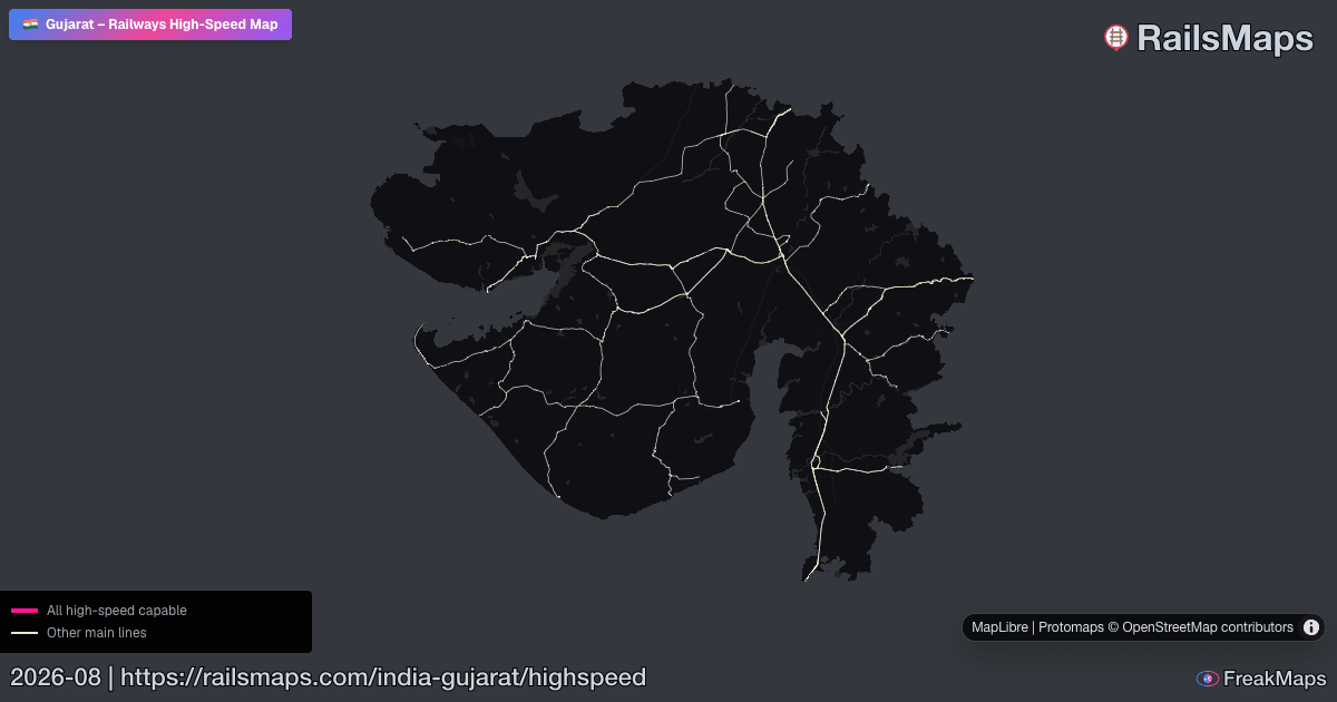 Hsr Train Map Gujarat High-Speed Rail Map — HSR Lines & Fast Train Corridors | RailsMaps
