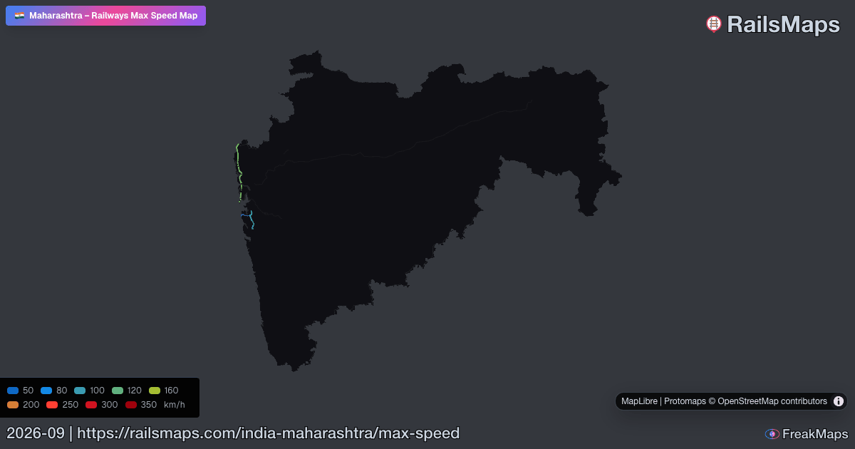 Maharashtra Railway Speed Map — Maximum Train Speeds | RailsMaps