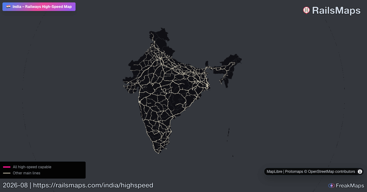 India High-Speed Rail Map — HSR Lines & Fast Train Corridors | RailsMaps