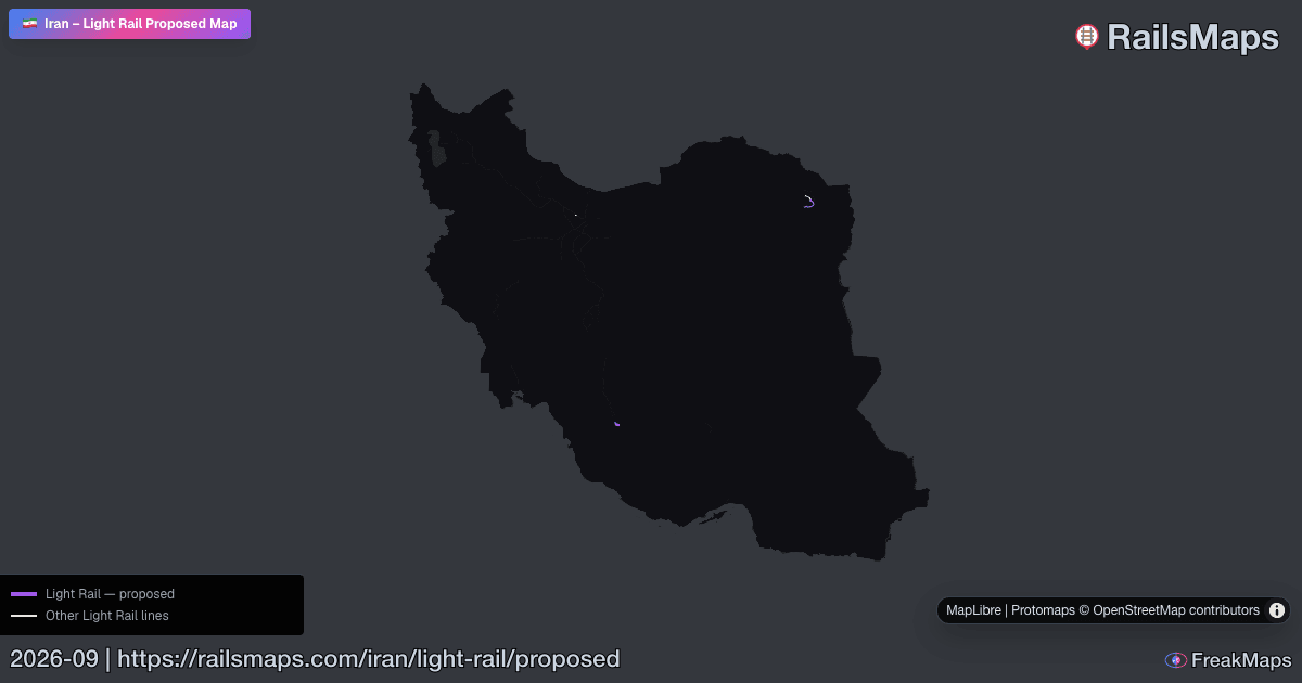 Iran Proposed Light Rail Lines — Planned LRT Routes | RailsMaps