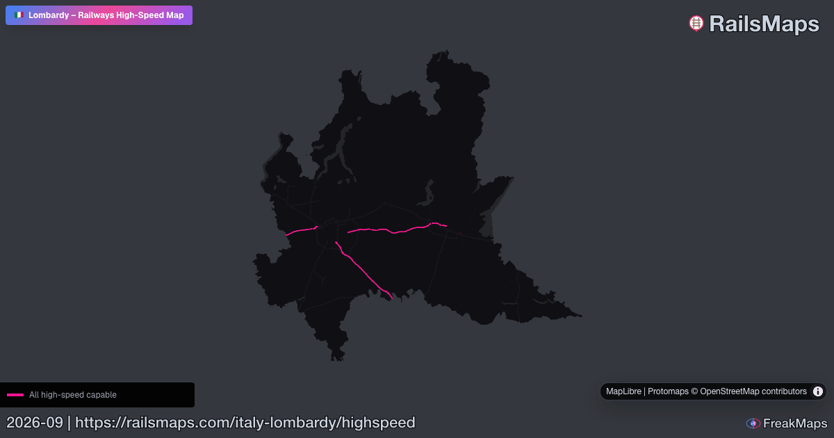 Hsr Train Map Lombardy High-Speed Rail Map — HSR Lines & Fast Train Corridors | RailsMaps