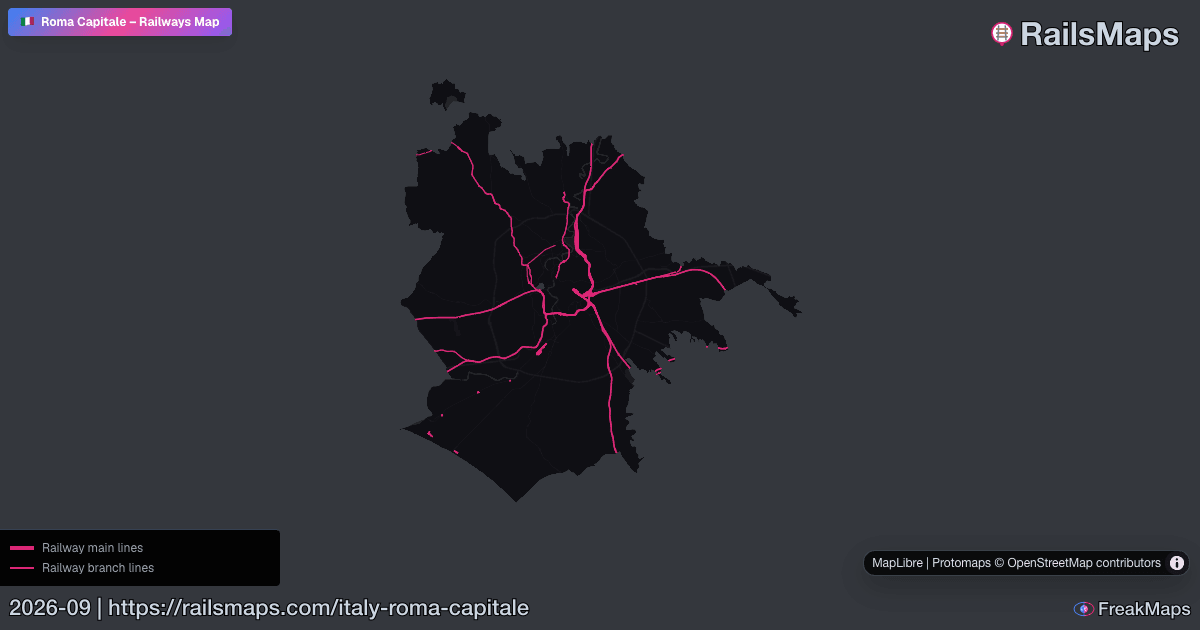 Roma Capitale Railway Map — Train & Rail Network | RailsMaps
