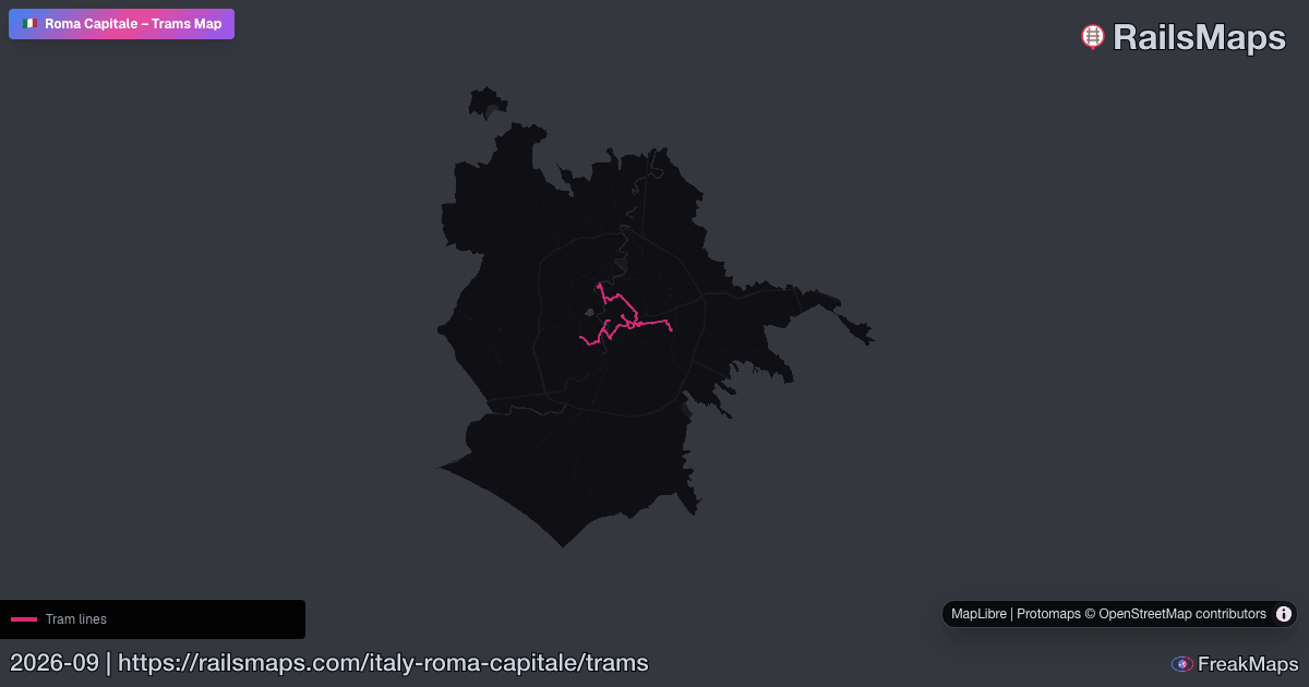 Maps Rome Trans Roma Capitale Tram Map — Tram Routes & Streetcar Network | RailsMaps