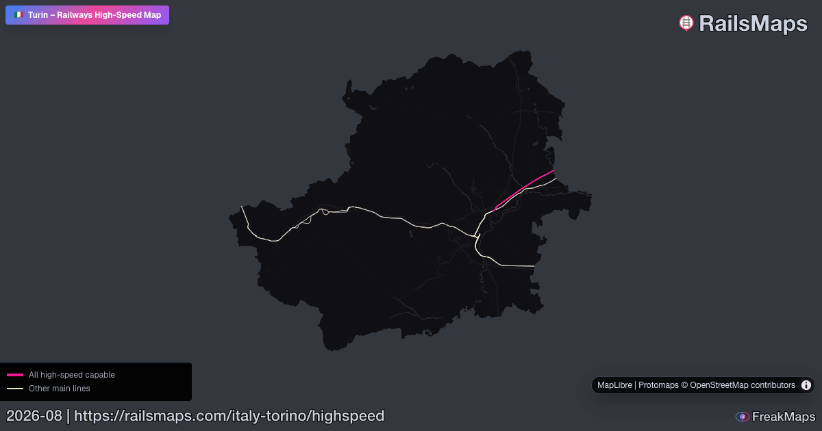 Hsr Train Map Turin High-Speed Rail Map — HSR Lines & Fast Train Corridors | RailsMaps