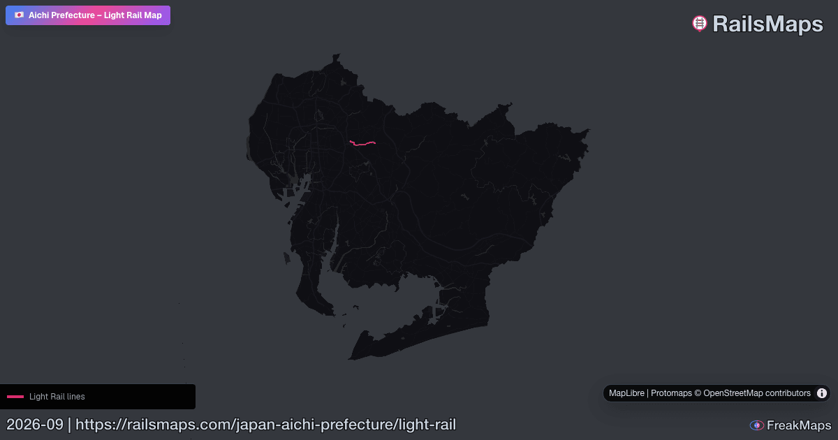 Aichi Train Map Aichi Prefecture Light Rail Map — LRT Lines & Routes | RailsMaps