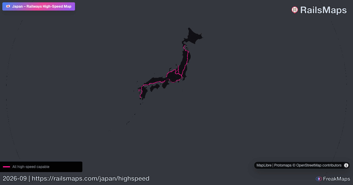 Japan High-Speed Rail Map — HSR Lines & Fast Train Corridors | RailsMaps