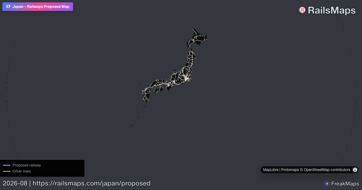 Japan Proposed Railways — Planned Rail Lines & Future Network | RailsMaps