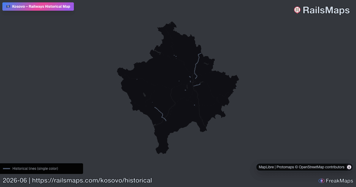 Kosovo Historical Railways Abandoned Disused Rail Lines RailsMaps Kosovo Railway Historical Map 