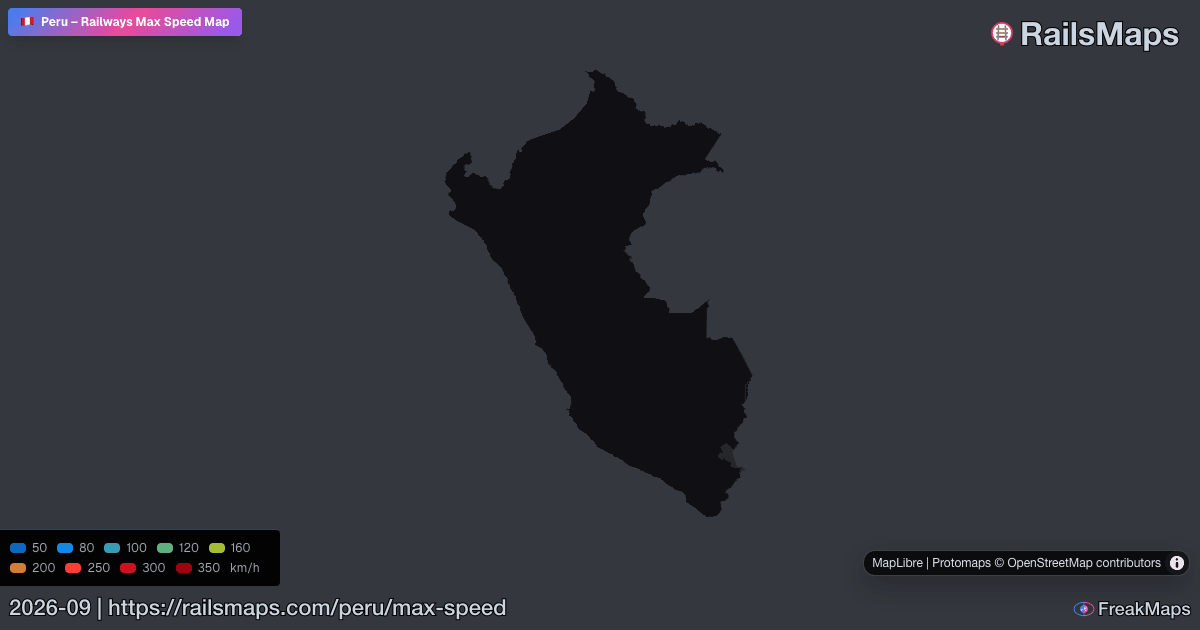 Peru Tracking Peru Railway Speed Map — Maximum Train Speeds | RailsMaps