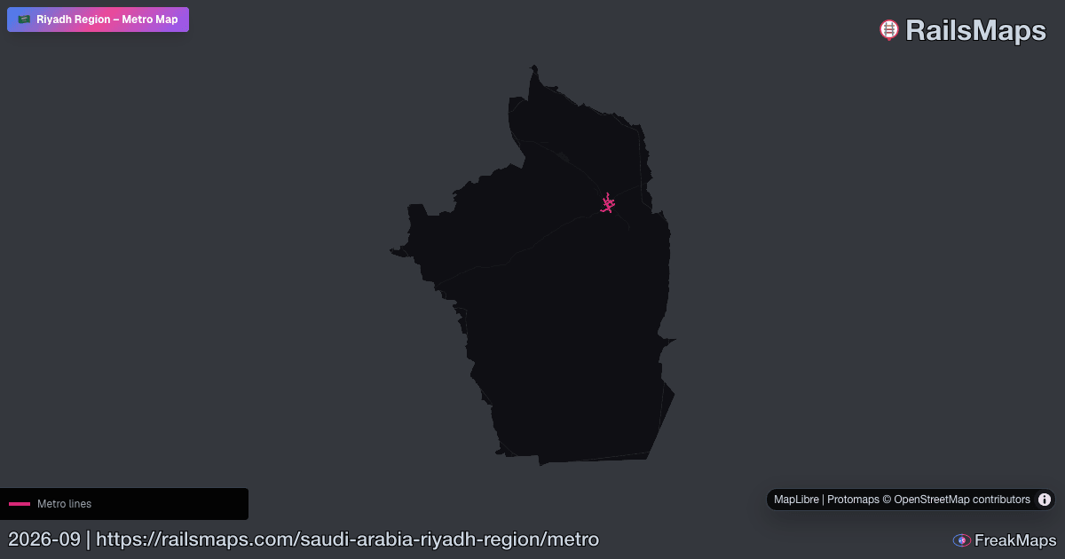 Riyadh Region Metro Map — Subway, Underground & Rapid Transit | RailsMaps