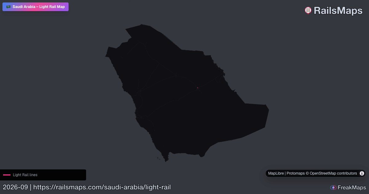 Saudi Rail Coverage Saudi Arabia Light Rail Map — LRT Lines & Routes | RailsMaps