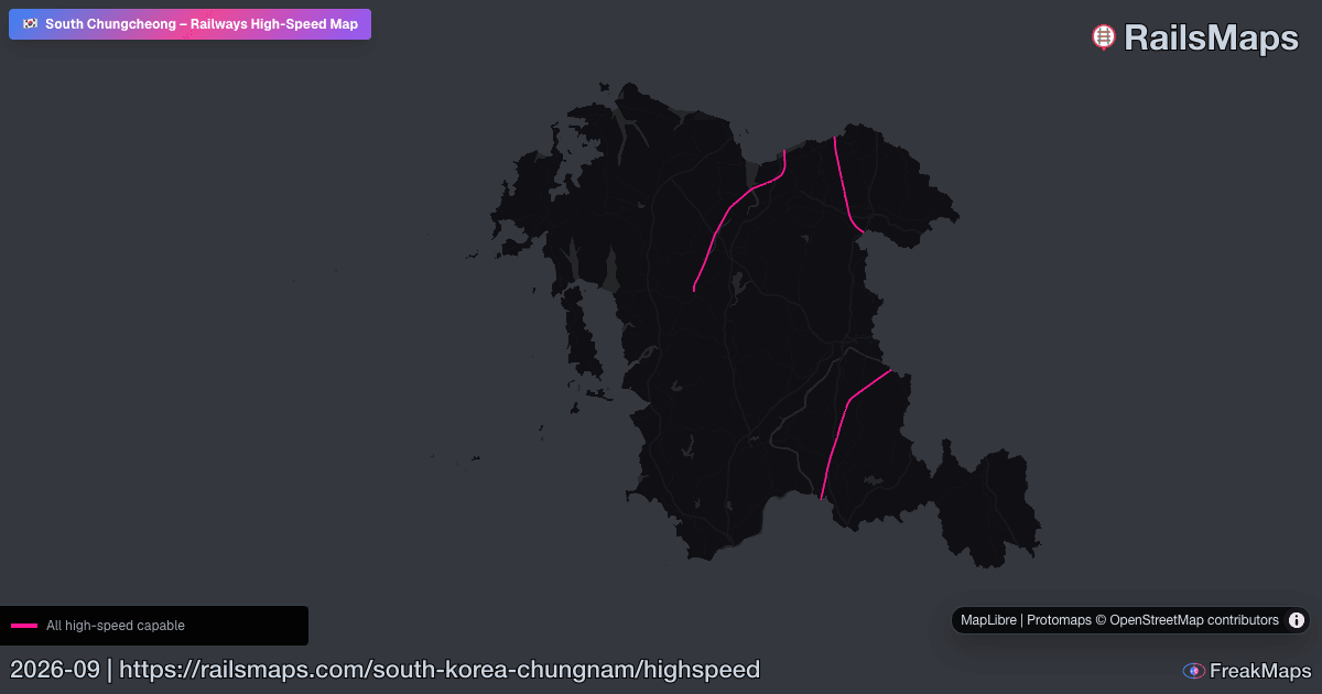 Hsr Train Map South Chungcheong High-Speed Rail Map — HSR Lines & Fast Train ...