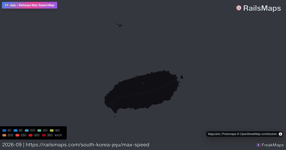 Jeju Railway Speed Map — Maximum Train Speeds | RailsMaps