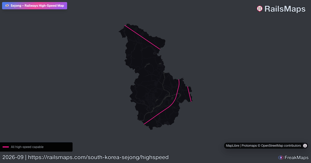 Sejong – Hochgeschwindigkeitsbahnen | RailsMaps