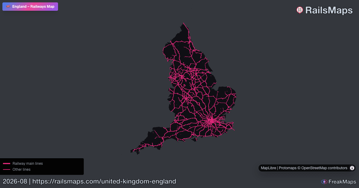 England Side Rails England Railway Map — Train & Rail Network | RailsMaps