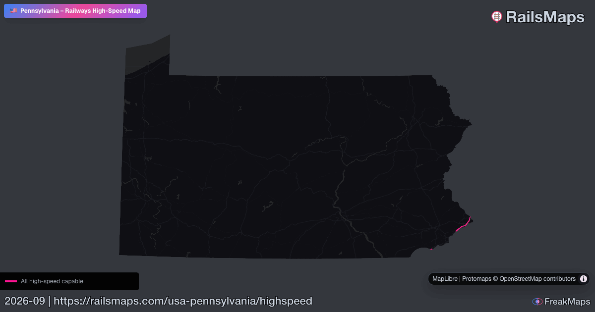 22686 Train Map Pennsylvania High-Speed Rail Map — HSR Lines & Fast Train Corridors ...