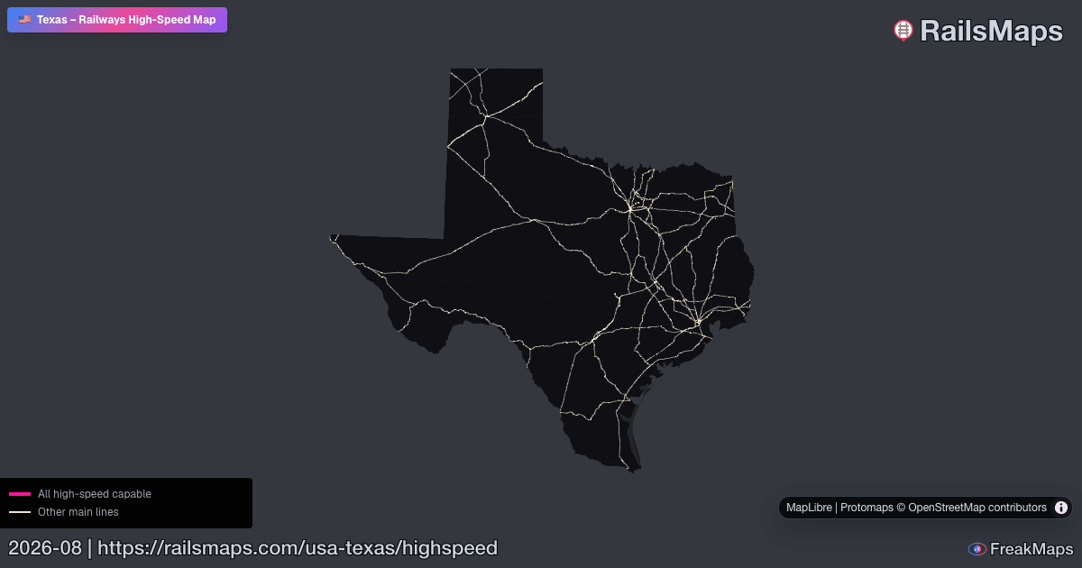 Hsr Train Map Texas High-Speed Rail Map — HSR Lines & Fast Train Corridors | RailsMaps