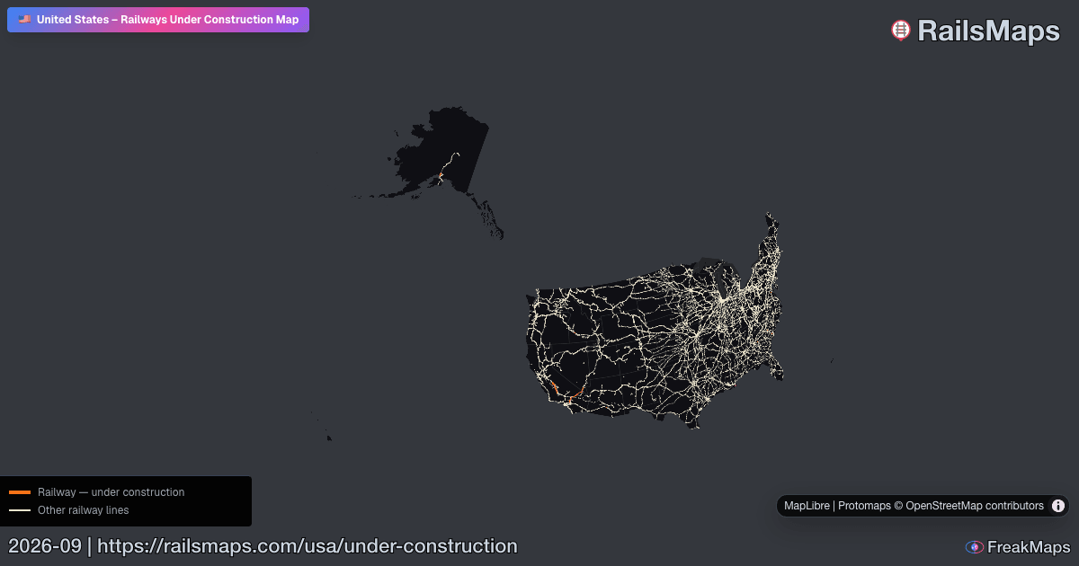 Map Rails Construction United States Railways Under Construction — Active Rail Projects ...